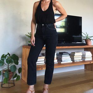 Agolde High Rise Pinch Waist Jeans in Black (Pepper) size 26 (fit like 25)